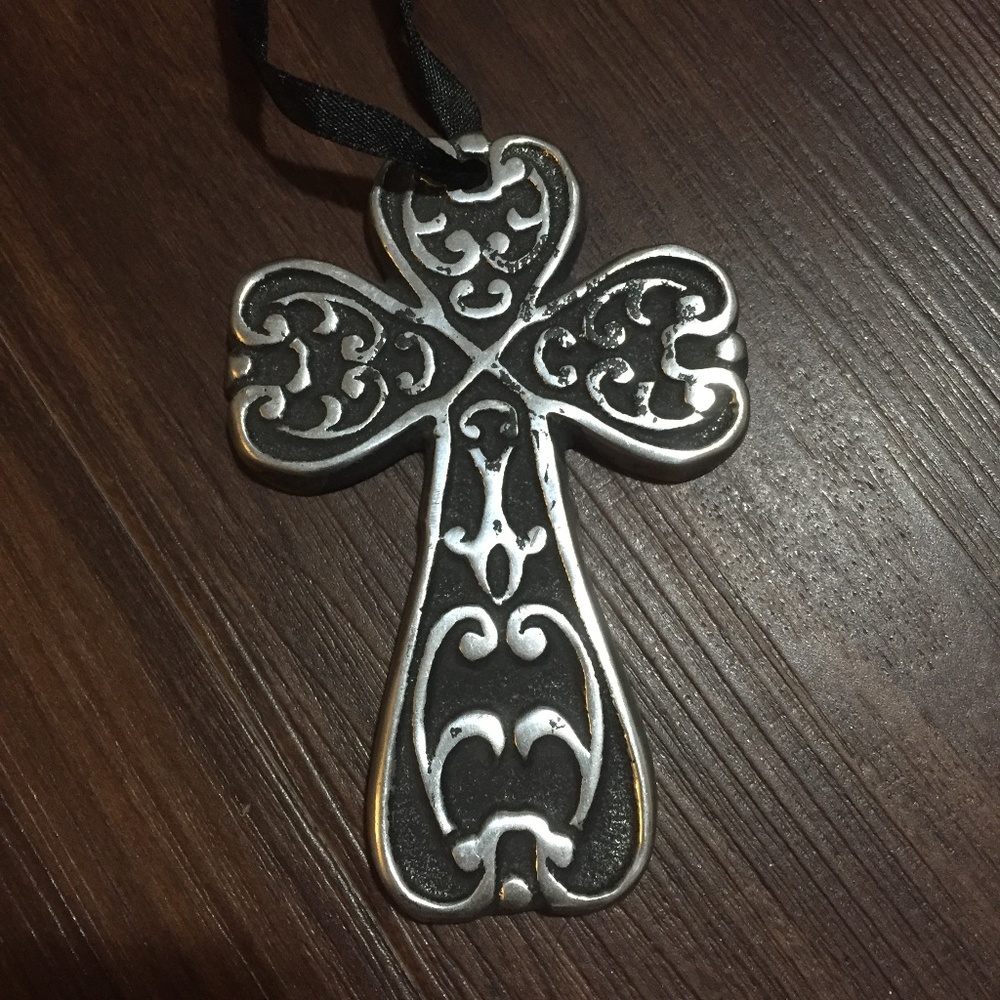 Decorative Cross Silver and Black